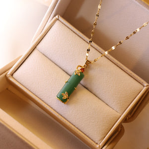 Presentski Simple Shiny Bamboo Pendant Necklace TN003