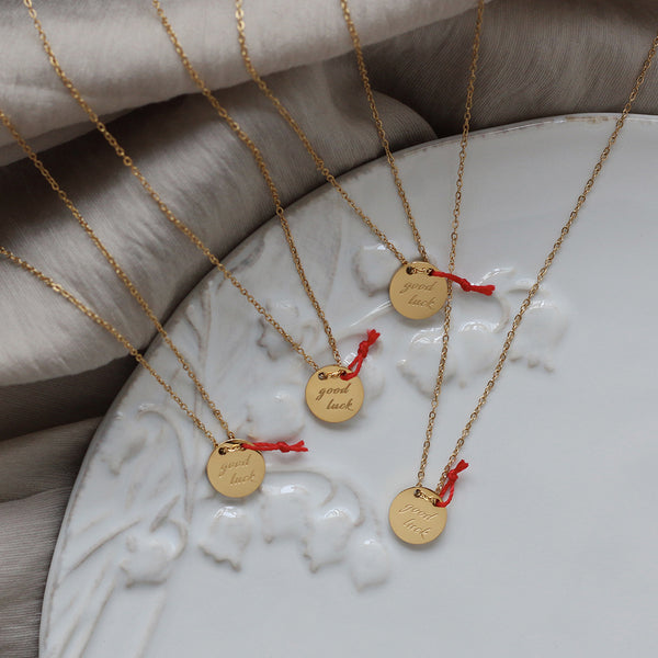 Good Luck Red String Gold Necklace-Good Luck Forever