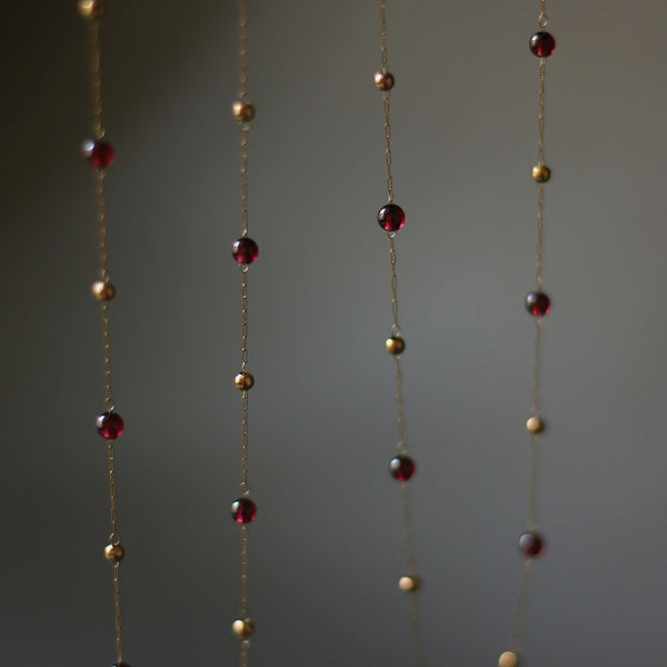 Pomegranate Long and Short Temperament Necklace