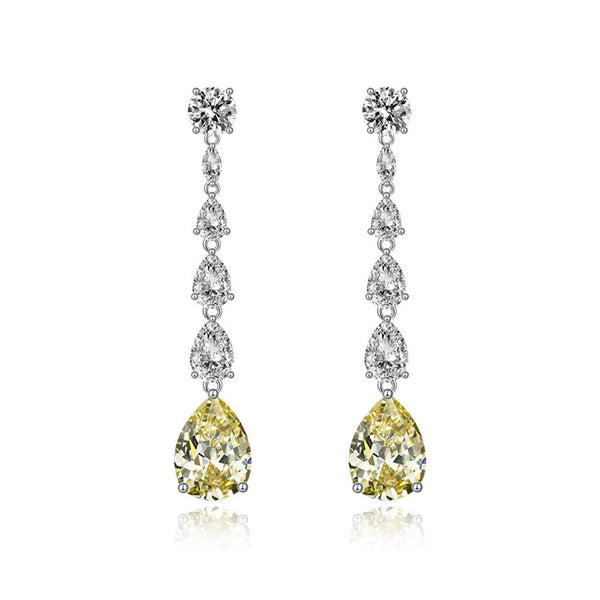 Pear Cut 925 Sterling Silver Drop Earring