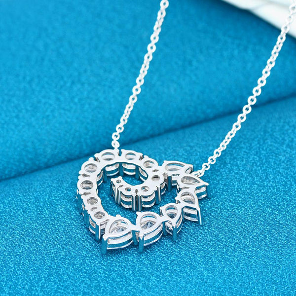 Heart Created 925 Sterling Silver Pendant Necklace