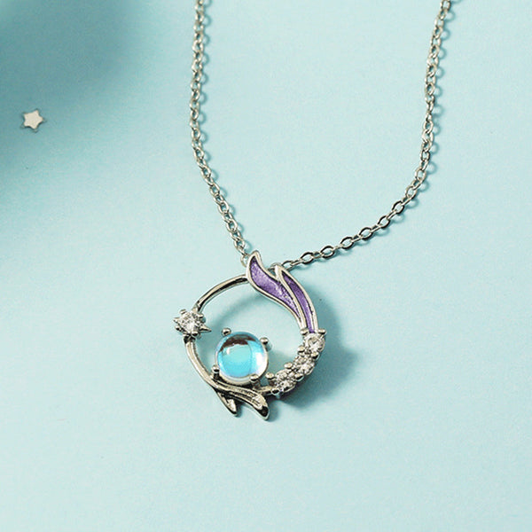 [TN049] Presentski Moonstone Mermaid Necklace