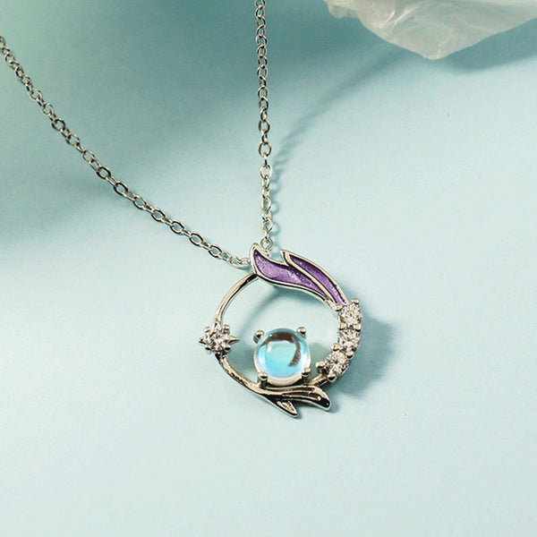 [TN049] Presentski Moonstone Mermaid Necklace