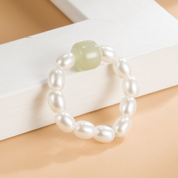 [TR056] Presentski 2pcs Baby Pearl Rings Adjustable Size