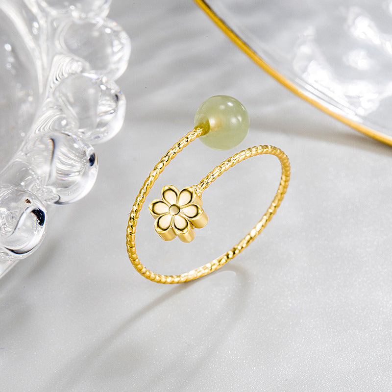 [TR050] Presentski Golden Flower Open Ring Adjustable Size