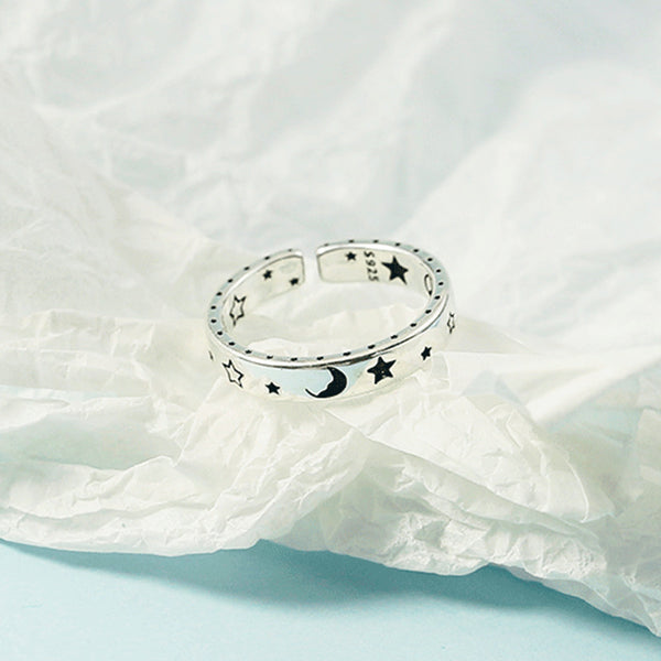 [TR046] Presentski Moon Stars Open Ring Adjustable Size