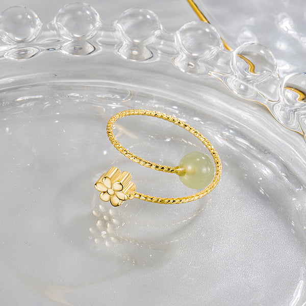 [TR050] Presentski Golden Flower Open Ring Adjustable Size