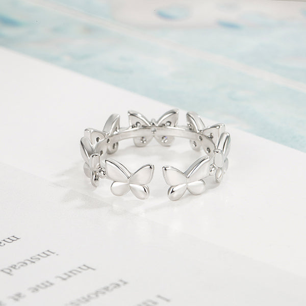 [TR024] Presentski Butterfuly Ring with CZ Adjustable Size