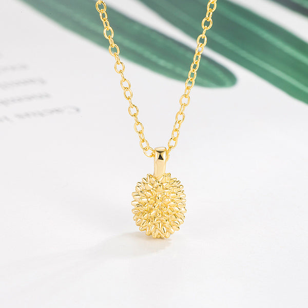 [TN052] Presentski Golden Durian Pendant Necklace