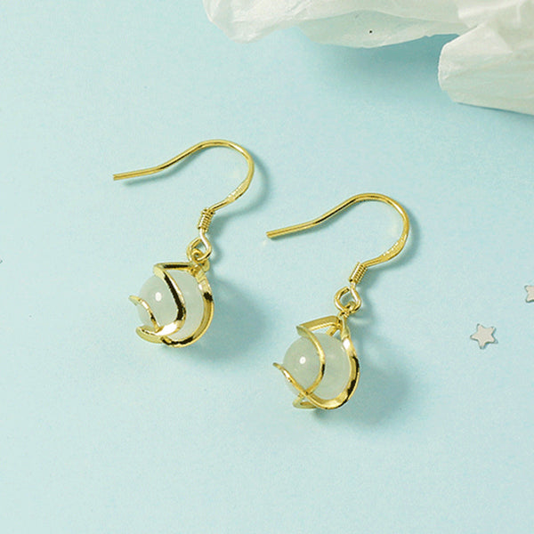 [TE081] Presentski Opal Stone Dangle Earrings