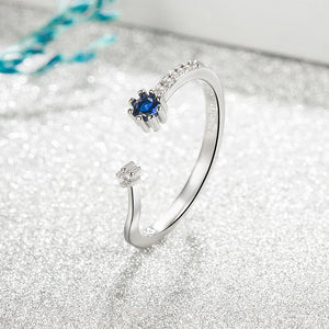 [TR053] Presentski Blue CZ Simple Ring Adjustable Size