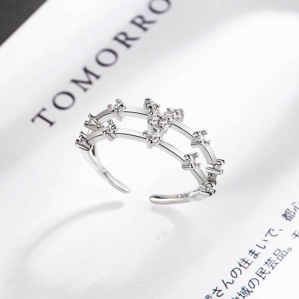 [TR032] Presentski Butterfly Adjustable Ring with Cubic Zirconia