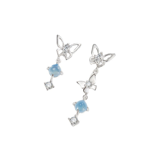 [TE076] Presentski Personalized Butterfly Dangle Earrings Asymmetrical