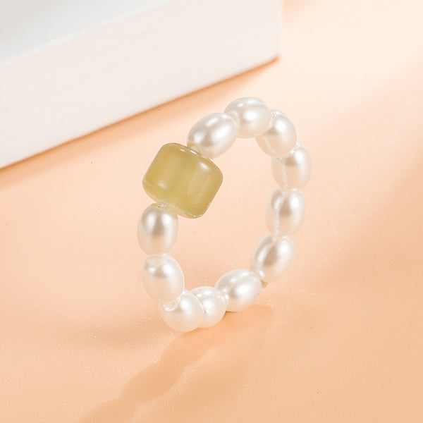 [TR056] Presentski 2pcs Baby Pearl Rings Adjustable Size