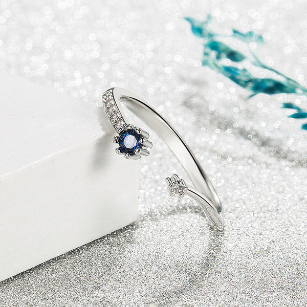 [TR053] Presentski Blue CZ Simple Ring Adjustable Size