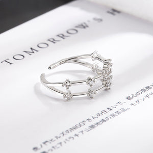 [TR032] Presentski Butterfly Adjustable Ring with Cubic Zirconia