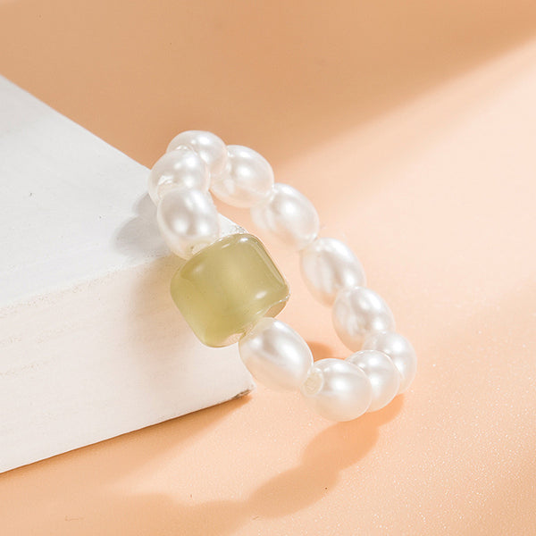 [TR056] Presentski 2pcs Baby Pearl Rings Adjustable Size