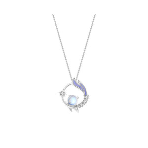 [TN049] Presentski Moonstone Mermaid Necklace