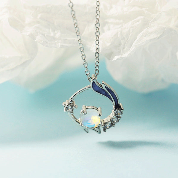 [TN049] Presentski Moonstone Mermaid Necklace