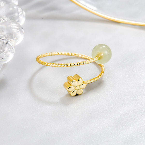 [TR050] Presentski Golden Flower Open Ring Adjustable Size