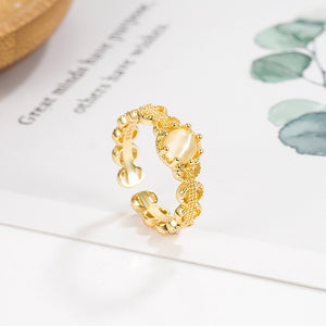 [TR025] Presentski Gold Opal Adjustable Ring