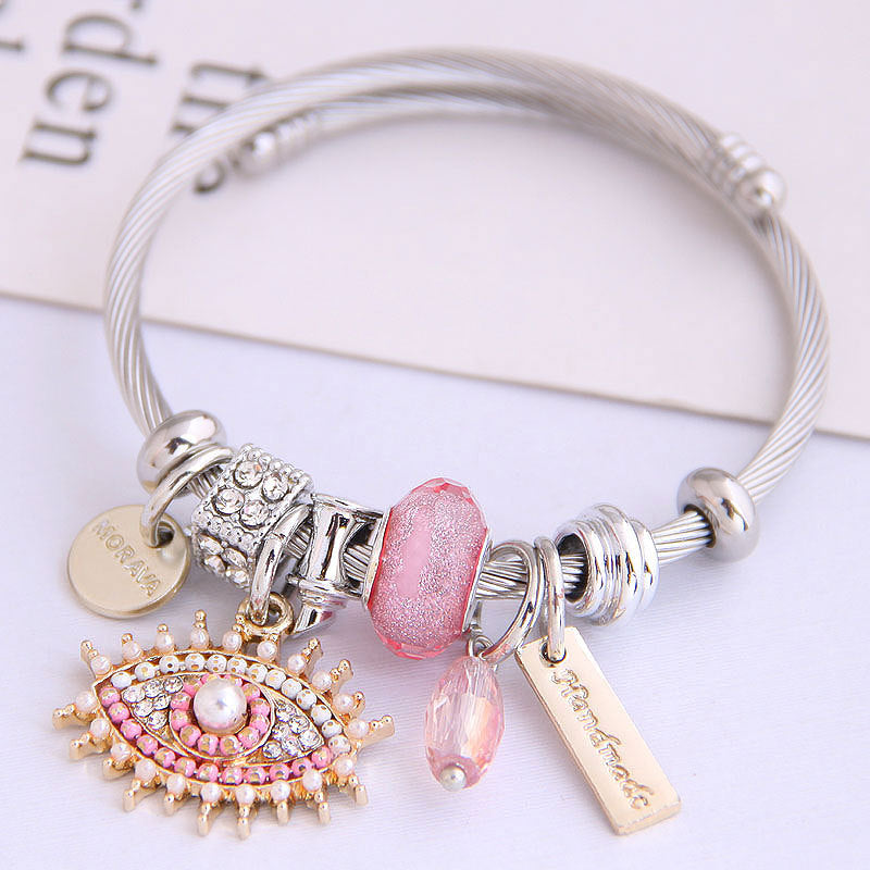 [Charm Bangles TKHP-CB01] Presentski Charm Bangle Bracelet Adjustable