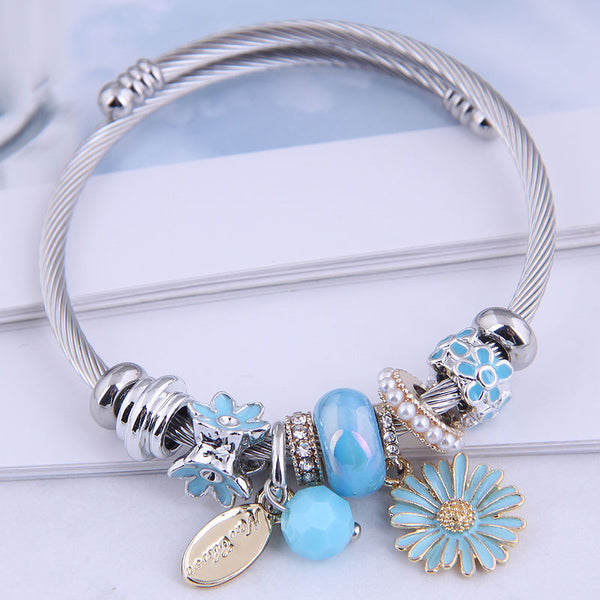 [Charm Bangles TKHP-CB01] Presentski Charm Bangle Bracelet Adjustable