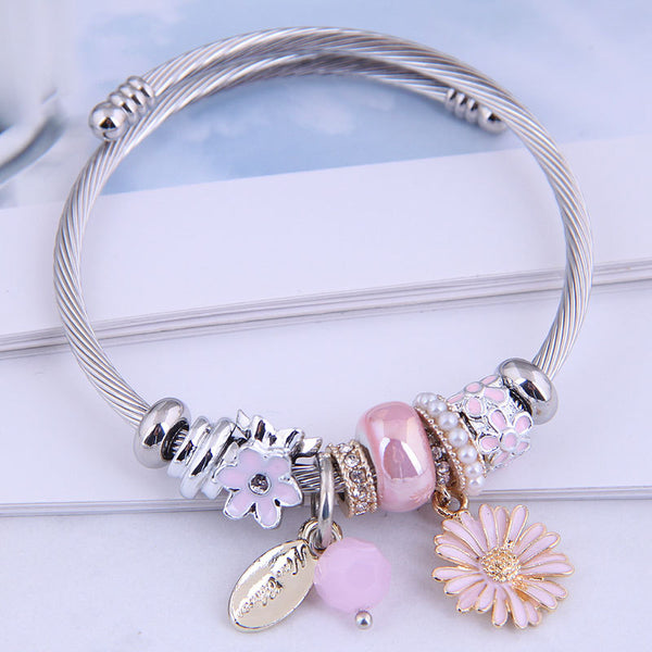 [Charm Bangles TKHP-CB01] Presentski Charm Bangle Bracelet Adjustable