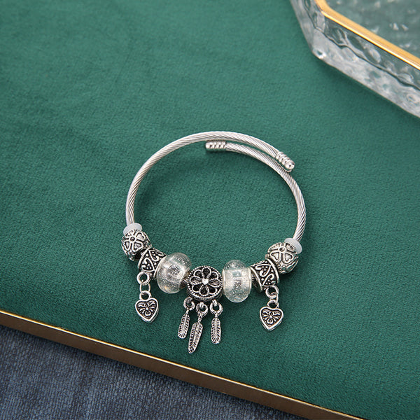 [Charm Bangles TKHP-CB01] Presentski Charm Bangle Bracelet Adjustable