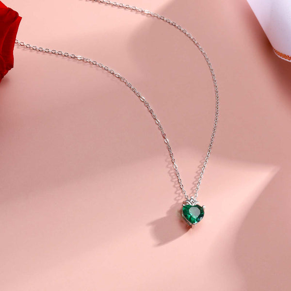 Presentski Birthstone Heart with Crown Pendant Necklace 925 Sterling Silver Love Heart Princess Queen Crown Necklaces Cubic Zirconia Necklaces Birthday Gift for Girls Women