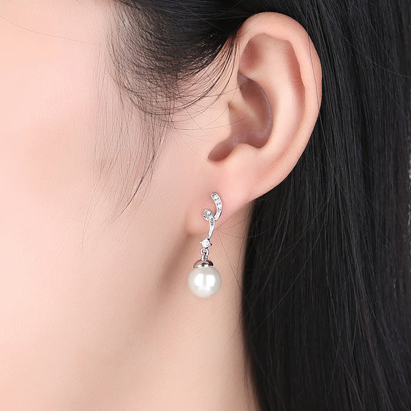 Presentski Linear CZ and Teardrop Wedding Earrings for Brides