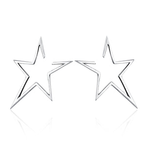 Presentski S925 Star Round Stud Earrings for Women