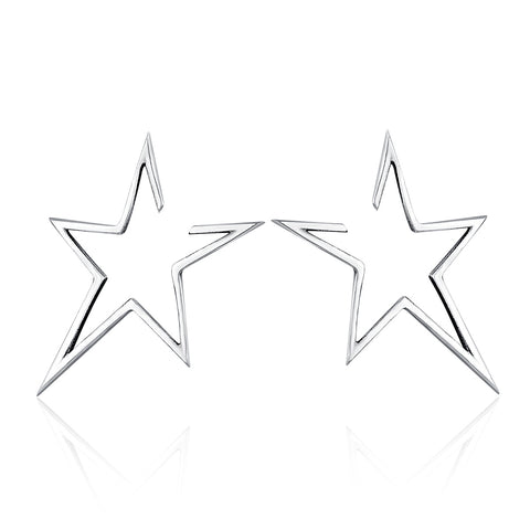 Presentski S925 Star Round Stud Earrings for Women