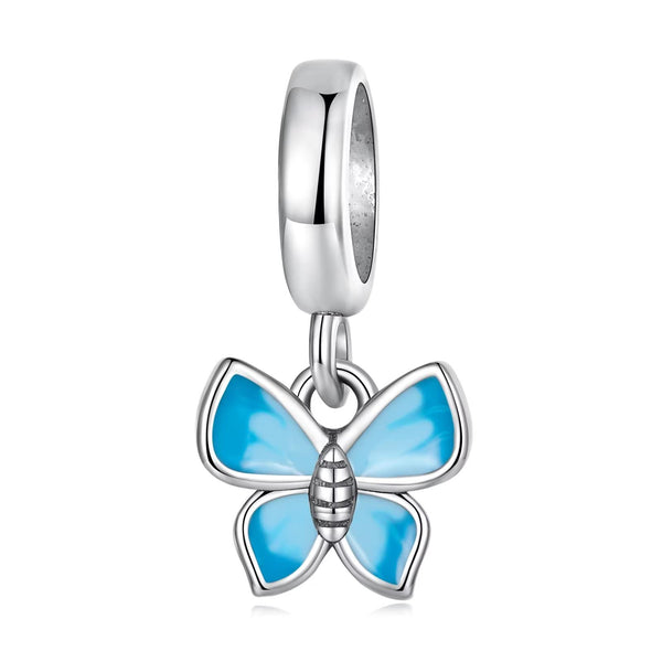 Presentski Butterfly Charm for European Bracelets 925 Sterling Silver Charm Cubic Zirconia Bead for Bracelets Pendant Necklaces Birthday Gift for Girls Women