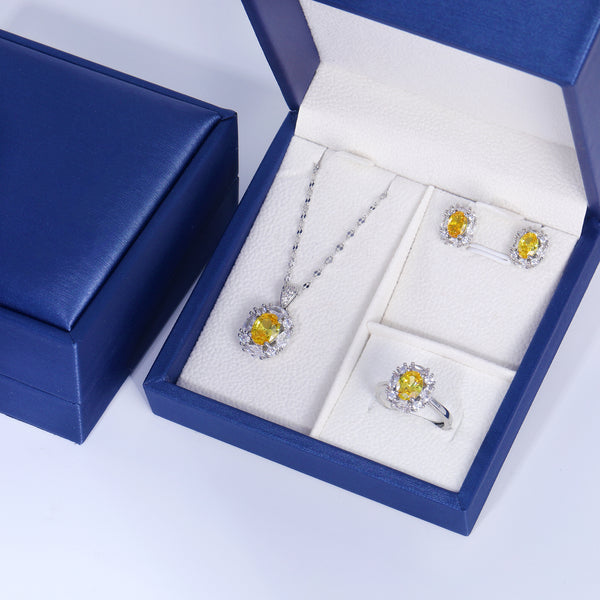 Presentski Dainty Solitaire CZ Jewelry Set with Gift Box T3S013