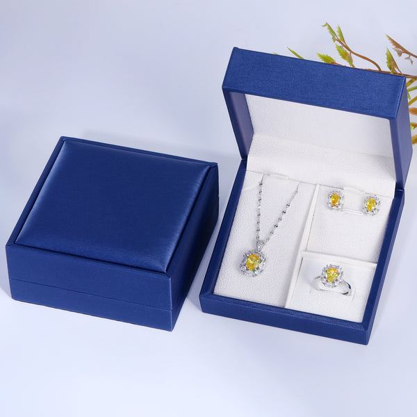 Presentski Dainty Solitaire CZ Jewelry Set with Gift Box T3S013