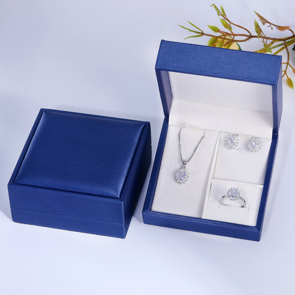 Presentski Dainty Solitaire CZ Jewelry Set with Gift Box T3S013