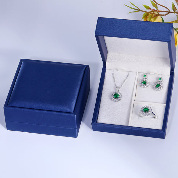 Presentski Dainty Solitaire CZ Jewelry Set with Gift Box T3S013