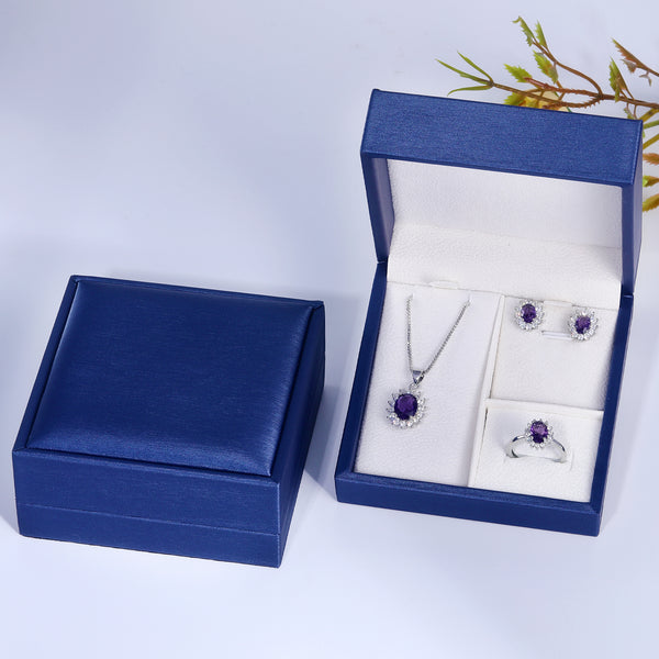 Presentski Dainty Solitaire CZ Jewelry Set with Gift Box T3S013