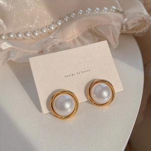 Presentski Large Pearl Earrings Women's Personality Earrings TE011