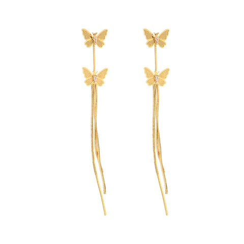 Presentski Butterfly Long Tassel Earrings Femininity Fashion Personality Earrings TE085