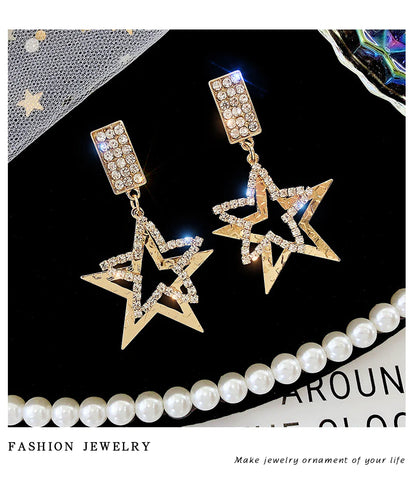 Presentski Star Earrings Feminine Personality Five Point Star Earrings TE089