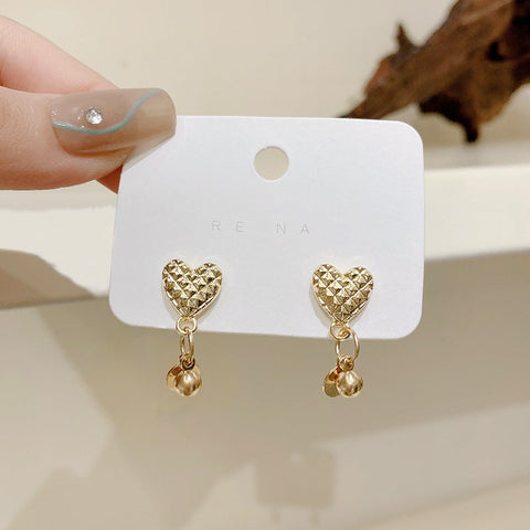 Presentski Fashion Simple Earrings Female Gold Vintage Love Earrings TE125