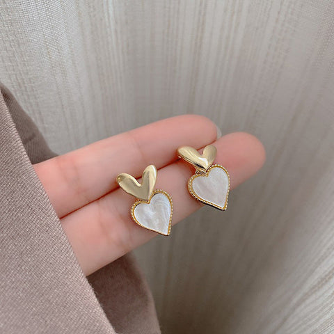 Presentski Simple Double Love Earrings Women's Fashion Gold Vintage Love Earrings TE126