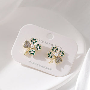 Presentski Exquisite Four-Leaf Clover Earrings Women's Personality Temperament Versatile Earrings TE135