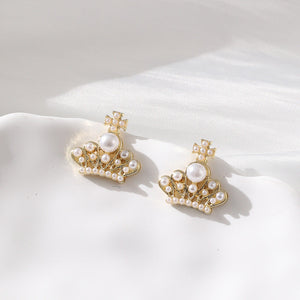 Presentski Crown Earrings Fashionable Simple and Versatile Exquisite Earrings TE136