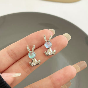 Presentski Cute Cartoon Bunny Earrings Metal Texture Creative Personality Earrings TE137