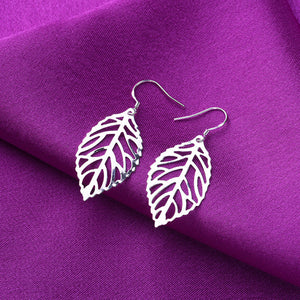 [TE151] Presentski Simple Tree Leaf Earrings Feminine Fashion Forest Hollow Earrings