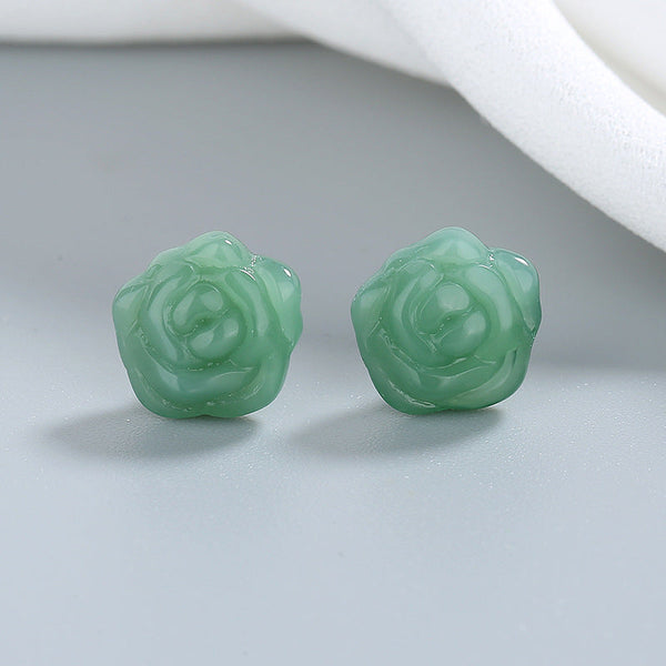 [TE152] Presentski Flower Stud Earrings Rose