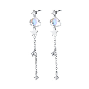 Presentski Fantasy Star Five-pointed Star Earrings Beautiful Personality Crystal Tassels Long Earrings TE180